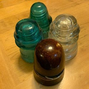 Antique vintage glass and ceramic insulators